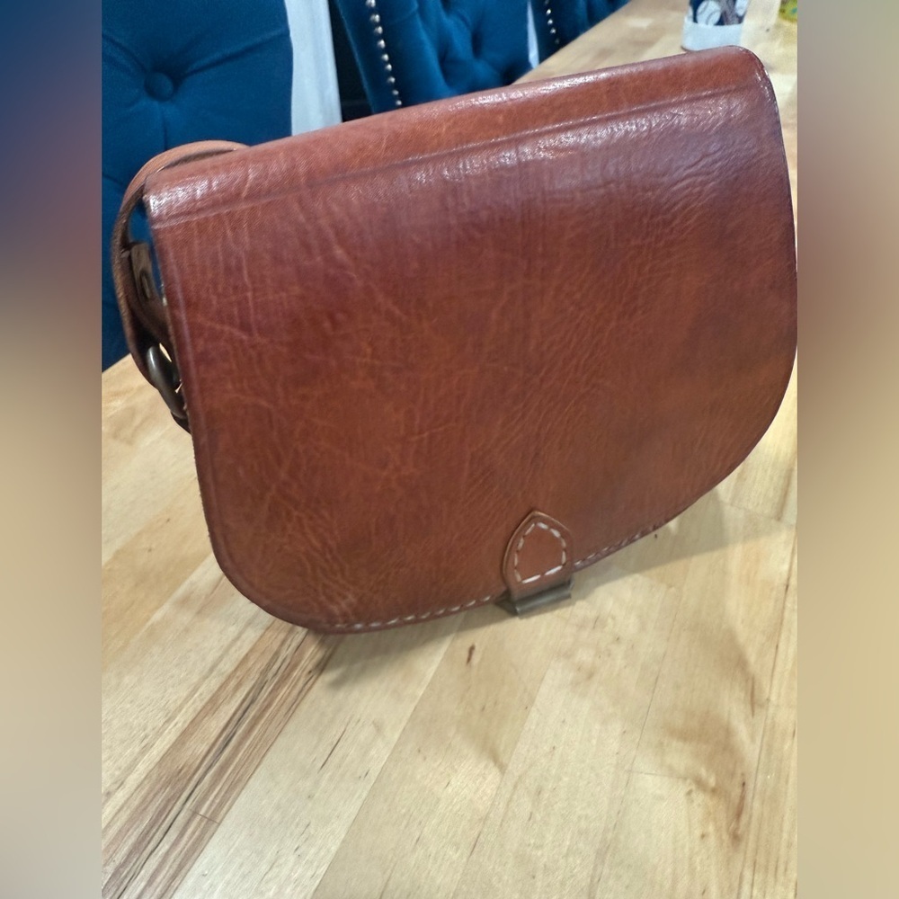 Vintage Rich Brown Leather Crossbody Bag - Picture 2 of 16